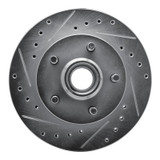 R1 04-08 Ford F-150 RWD Front Left Drilled & Slotted Silver Brake Rotor