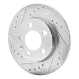 R1 01-06 Audi TT Quattro Rear Left Drilled & Slotted Silver Brake Rotor