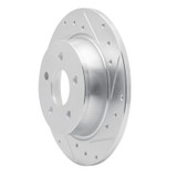 R1 20-25 Chrysler Pacifica Rear Right Drilled & Slotted Silver Brake Rotor