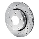 R1 00-02 Audi S4 Rear Left Drilled & Slotted Silver Brake Rotor