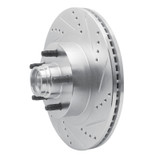 R1 01-05 Ford Explorer Sport Front Right Drilled & Slotted Silver Brake Rotor