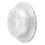 R1 99-07 Ford E-150 Rear Left Drilled & Slotted Silver Brake Rotor