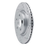 R1 06-08 Jaguar S-Type Rear Right Drilled & Slotted Silver Brake Rotor