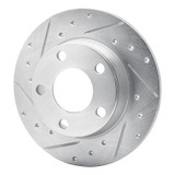 R1 99-05 Audi A6 Quattro Rear Left Drilled & Slotted Silver Brake Rotor