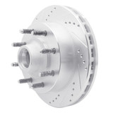 R1 99-02 Ford F-350 Super Duty 2WD Front Left Drilled & Slotted Silver Brake Rotor
