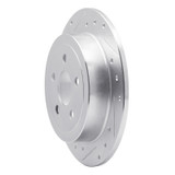 R1 95-07 Chrysler SEBRING Rear Left Drilled & Slotted Silver Brake Rotor
