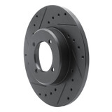 R1 72-82 Toyota CORONA Front Left Drilled & Slotted Black Brake Rotor