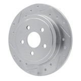 R1 88-95 Chrysler Daytona Rear Left Drilled & Slotted Silver Brake Rotor