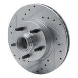 R1 95-11 Ford Explorer Front Left Drilled & Slotted Silver Brake Rotor