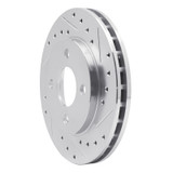 R1 81-87 Chrysler Town & Country Front Right Drilled & Slotted Silver Brake Rotor