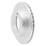 R1 01-04 Honda Passport Front Right Drilled & Slotted Silver Brake Rotor