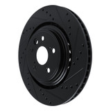 R1 20-25 Lexus RX350 Front Right Drilled & Slotted Black Brake Rotor