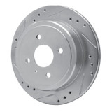 R1 83-89 Isuzu Impulse Rear Left Drilled & Slotted Silver Brake Rotor