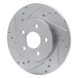 R1 01-08 Ford Mondeo (Mexico) Rear Left Drilled & Slotted Silver Brake Rotor