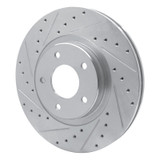 R1 98-06 Jaguar XJR Front Left Drilled & Slotted Silver Brake Rotor