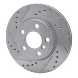 R1 14-24 Mini Cooper (Excl Clubman) Front Left Drilled & Slotted Silver Brake Rotor
