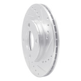 R1 84-87 Audi Coupe Front Right Drilled & Slotted Silver Brake Rotor