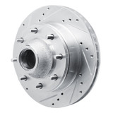 R1 80-85 Ford E-250 Econoline Front Left Drilled & Slotted Silver Brake Rotor