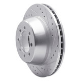 R1 75-94 Ford E-350 Econoline Front Right Drilled & Slotted Silver Brake Rotor