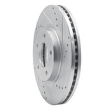 R1 07-08 Ford Edge Front Right Drilled & Slotted Silver Brake Rotor