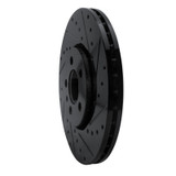 R1 98-18 Audi A1 (Mexico) Front Right Drilled & Slotted Black Brake Rotor