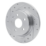 R1 11-22 Buick Encore Rear Left Drilled & Slotted Silver Brake Rotor