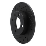R1 86-93 Volkswagen Passat (USA/Canada) Rear Left Drilled & Slotted Black Brake Rotor
