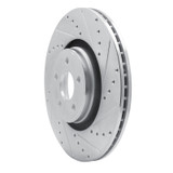 R1 14-19 Ford Focus Front Right Drilled & Slotted Silver Brake Rotor