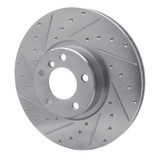 R1 16-18 BMW X4 Right Front Drilled & Slotted Silver Brake Rotor