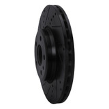 R1 08-25 Audi A4 (Mexico) Front Left Drilled & Slotted Black Brake Rotor