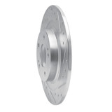 R1 13-25 Mitsubishi Outlander PHEV Rear Right Drilled & Slotted Silver Brake Rotor