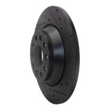 R1 16-25 Audi Q3 Rear Right Drilled & Slotted Black Brake Rotor