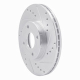 R1 14-23 Ford Fiesta (USA/Canada) Front Right Drilled & Slotted Silver Brake Rotor