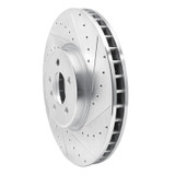 R1 08-19 BMW X5 Front Right Drilled & Slotted Silver Brake Rotor