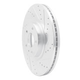 R1 13-20 Ford Fusion Front Right Drilled & Slotted Silver Brake Rotor
