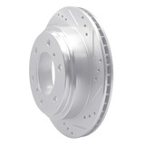 R1 00-06 Mitsubishi Montero Rear Right Drilled & Slotted Silver Brake Rotor