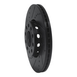 R1 92-08 Audi A4 (Mexico) Front Left Drilled & Slotted Black Brake Rotor