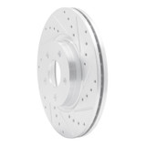 R1 04-19 Ford Escape Front Right Drilled & Slotted Silver Brake Rotor