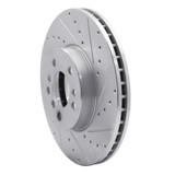 R1 00-06 BMW X5 Front Right Drilled & Slotted Silver Brake Rotor