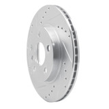 R1 14-21 BMW i3 Front Left Drilled & Slotted Silver Brake Rotor