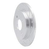 R1 01-19 Ford Fiesta (USA/Canada) Rear Right Drilled & Slotted Silver Brake Rotor