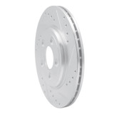 R1 00-06 Ford Thunderbird Rear Right Drilled & Slotted Silver Brake Rotor