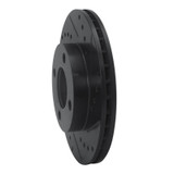 R1 78-92 Audi 80 Front Right Drilled & Slotted Black Brake Rotor