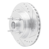 R1 93-93 Ford Mustang Front Right Drilled & Slotted Silver Brake Rotor