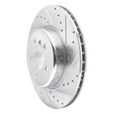 R1 10-19 BMW 550I Rear Right Drilled & Slotted Silver Brake Rotor