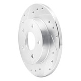R1 93-05 Ford Taurus SHO Rear Left Drilled & Slotted Silver Brake Rotor