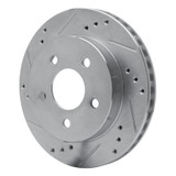 R1 90-92 Ford Taurus SHO Rear Left Drilled & Slotted Silver Brake Rotor