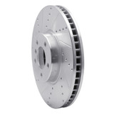 R1 10-18 BMW 650I Convertible Right Front Drilled & Slotted Silver Brake Rotor