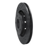 R1 05-22 Mitsubishi Outlander PHEV Front Left Drilled & Slotted Black Brake Rotor