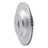 R1 19-25 Subaru Impreza Rear Left Drilled & Slotted Silver Brake Rotor